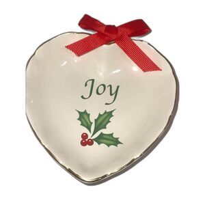 Lenox American By Design Joy Heart Dish with Red Ribbon 4"